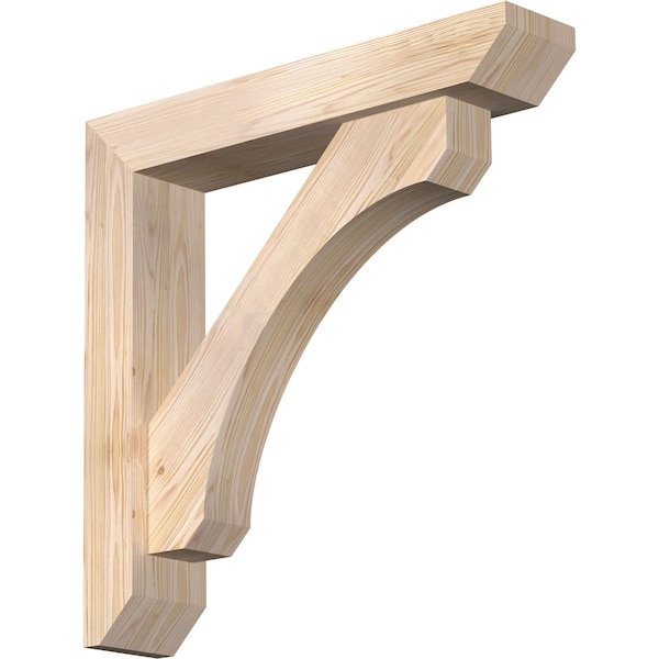Ekena Millwork Legacy Slat Smooth Bracket w/ Offset Brace, Douglas Fir, 5 1/2"W x 28"D x 28"H BKT0604X28X28LEC06SDF - main
